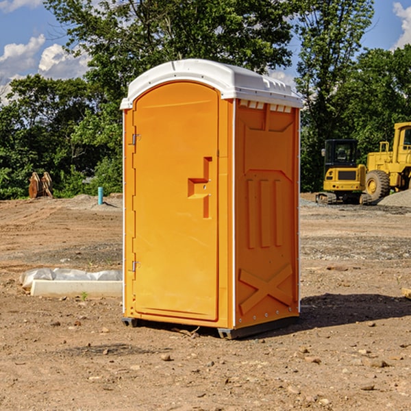 how often are the portable restrooms cleaned and serviced during a rental period in Mesquite Nevada